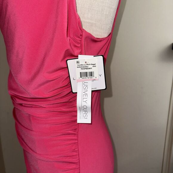 NWT Laundry by Shelli Segal Stretch Knit Dress Fucshia Pink Size 10 - Picture 5 of 9